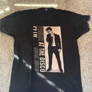 Tultex Black Panic! At The Disco Tour Graphic Tee with Cream Print